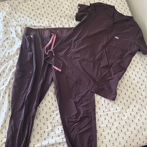 Figs Women's Scrub Set in Dark Purple